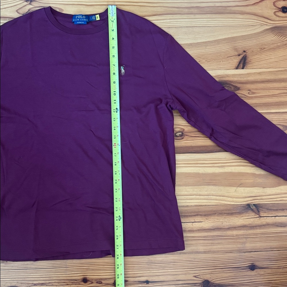 Polo by Ralph Lauren Men's Burgundy Long Sleeve Tee size Large EUC Soft Cotton - Picture 5 of 5